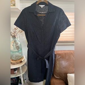 Brooks Brothers Navy Eyelet Dress